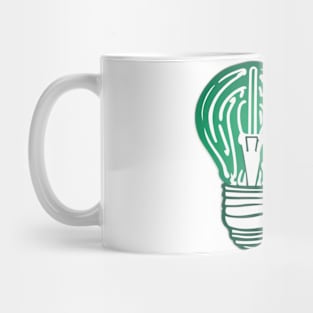 Light Bulb Emerald Green Shadow Silhouette Anime Style Collection No. 430 Mug